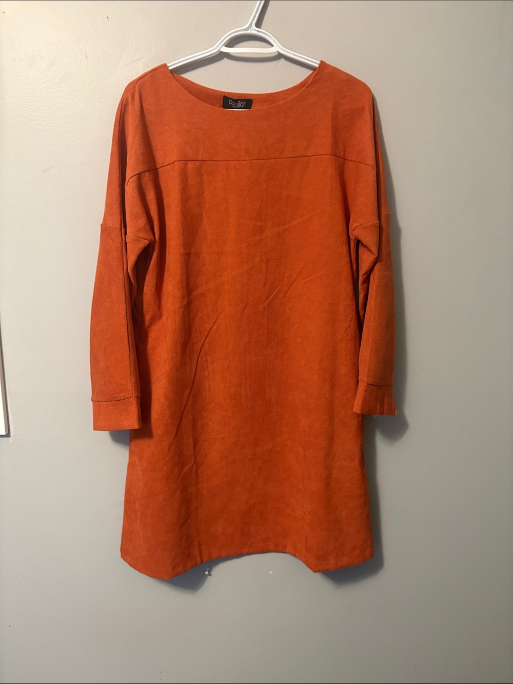 NWT orange Long sleeved corduroy dress by papillon